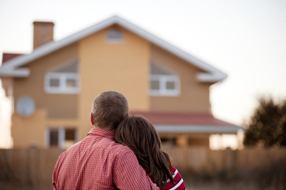 Couple looking at a home together.