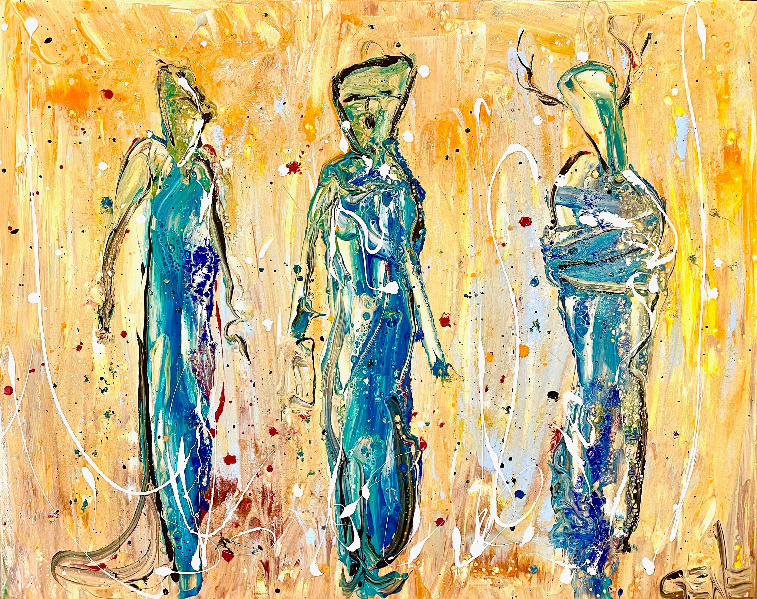 Tres Shamans - Latest painting by Gene Jimenez